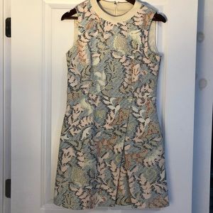 Tory Burch Dahlia Ivory Stretch Jacquard Dress